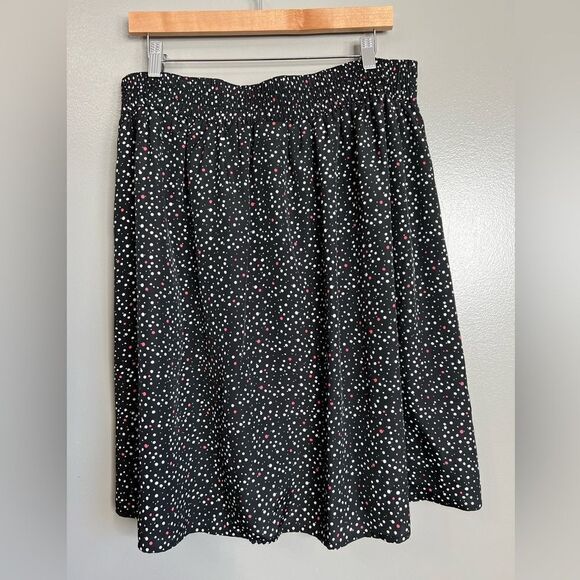 Lane Bryant black polka dot pleated skirt size 16 artsy quirky business casual - Picture 3 of 9